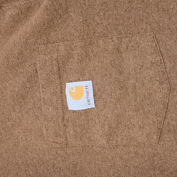 Brown Carhartt Pocket Tee Large Tall Loose Fit Workwear - Picture 5 of 6